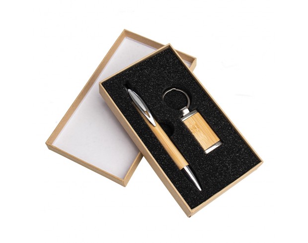 Kit Caneta e Chaveiro Bambu Kit Caneta e Chaveiro Bambu