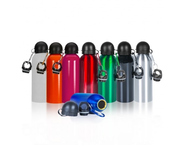 Squeeze Inox 500ml com Tampa e Mosquetão Personalizado Squeeze Inox 500ml com Tampa e Mosquetão Personalizado