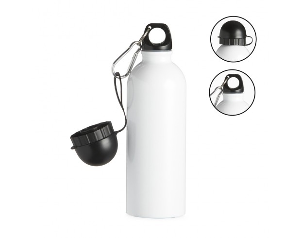 Squeeze Inox 500ml com Tampa e Mosquetão Personalizado Squeeze Inox 500ml com Tampa e Mosquetão Personalizado